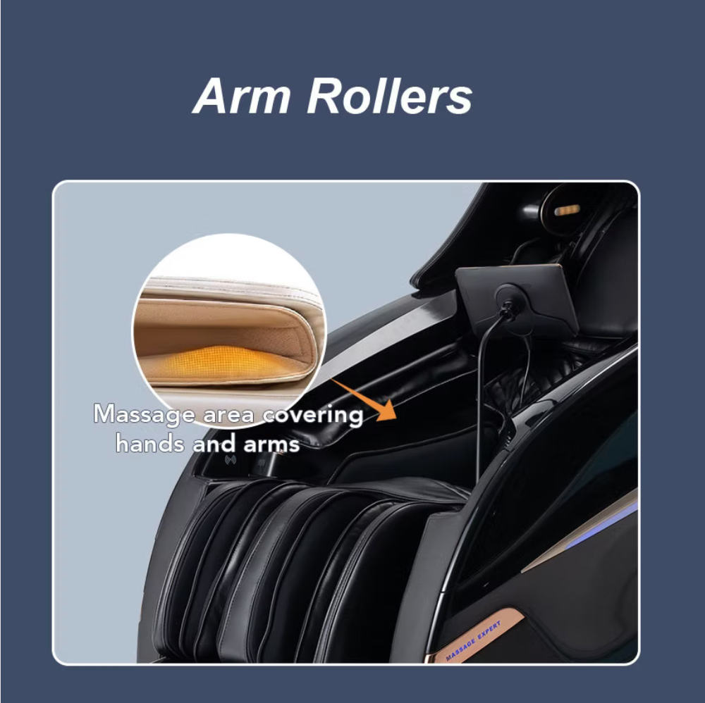 Zerava Massage chair with arm rollers and massage area