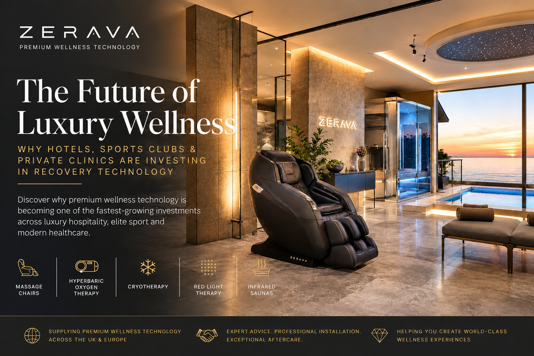 Luxury wellness sanctuary featuring premium recovery technology, elegant interior design and panoramic views.