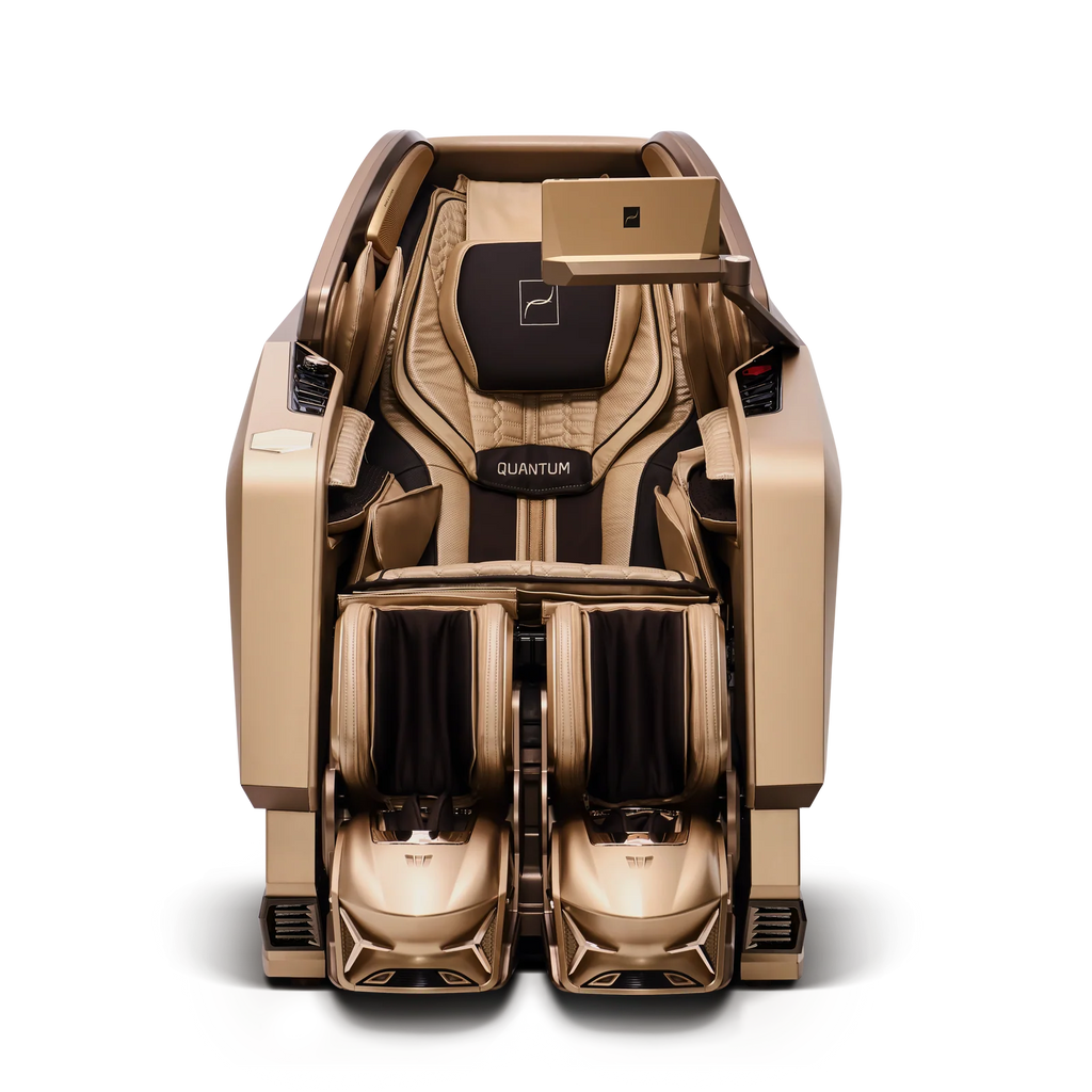Zerava Quantum AI luxury massage chair in premium leather with full body recline Bang & Olufsen