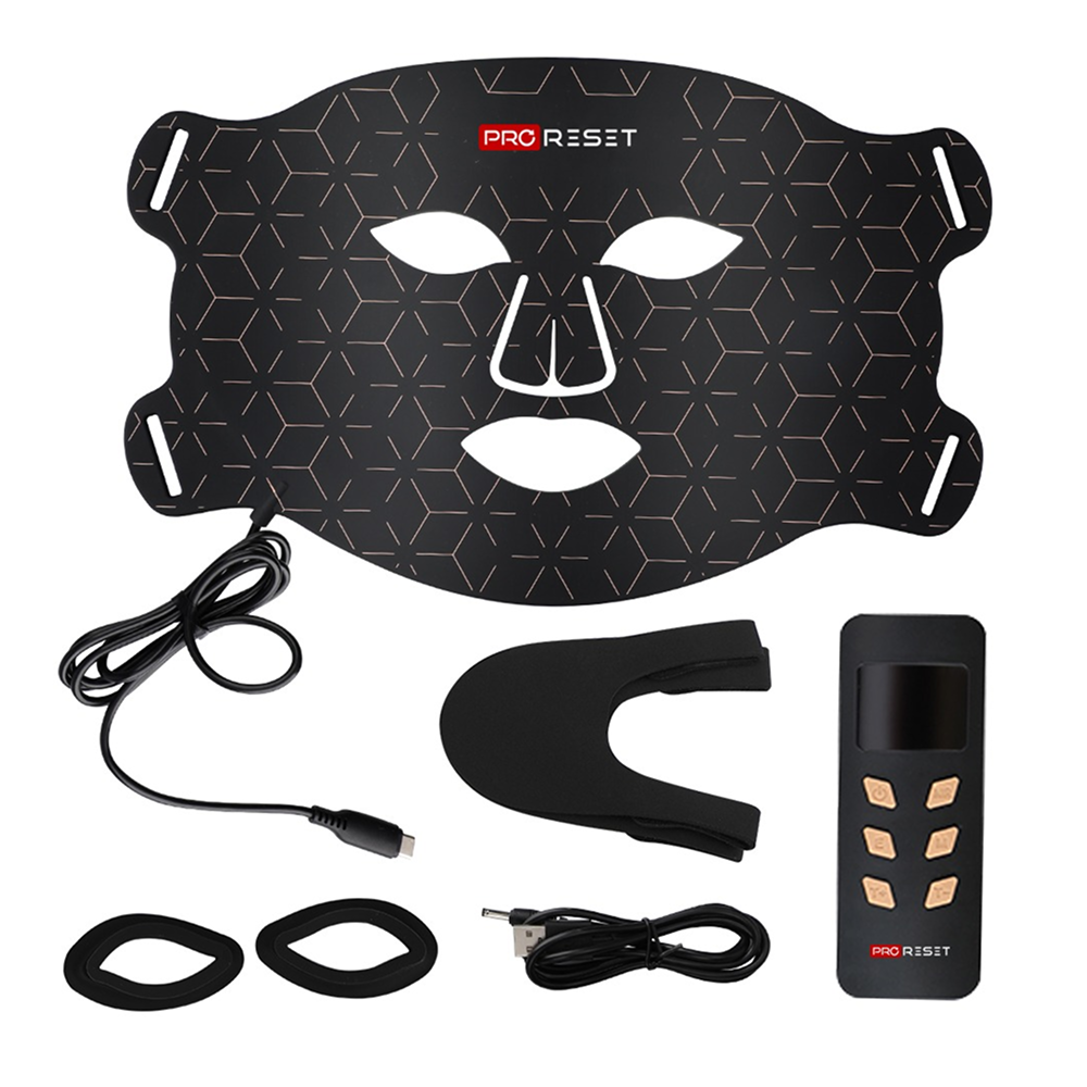 Zerava ProReset Red Light Face Mask with red, blue, yellow, and near-infrared LEDs for advanced skin rejuvenation"