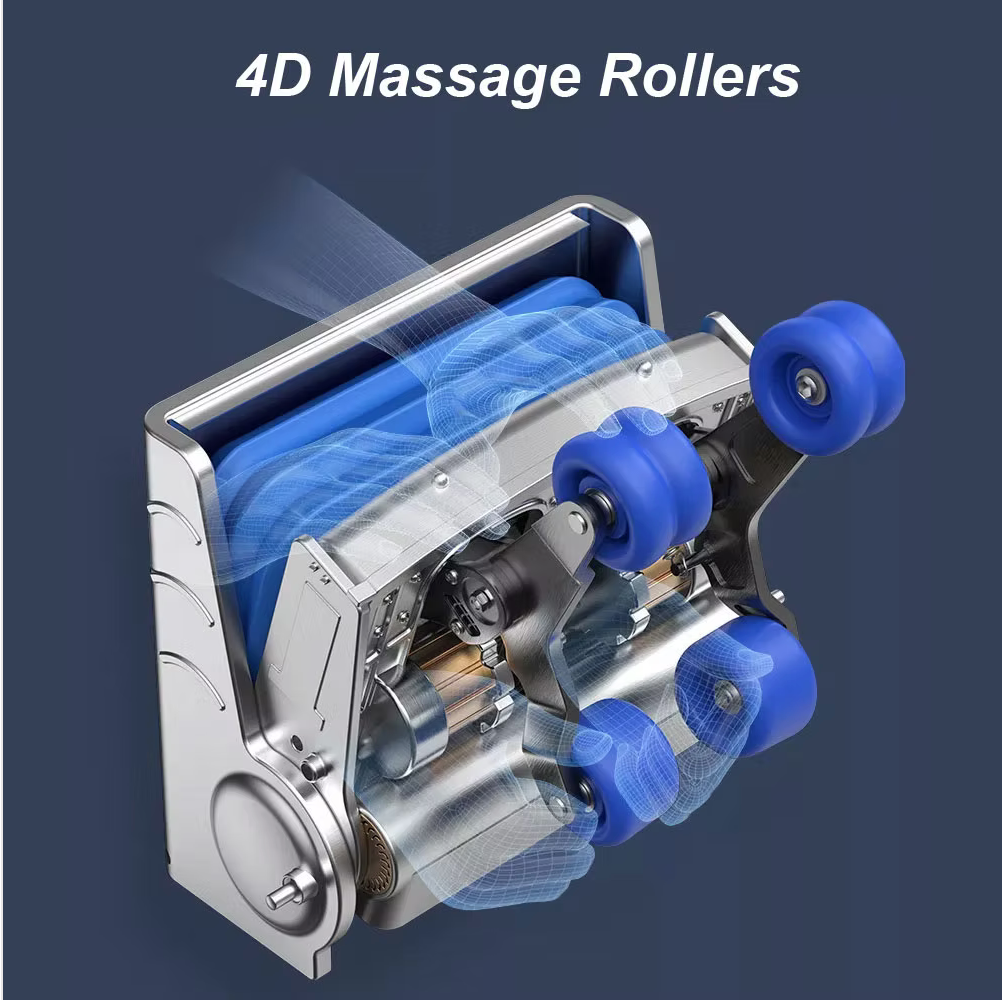 Zerava 4D Massage Rollers with blue rollers on a dark background