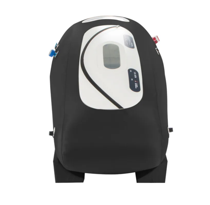 Zerava The Oasis portable hyperbaric oxygen chamber with reclining lounge chair and four viewing windows”