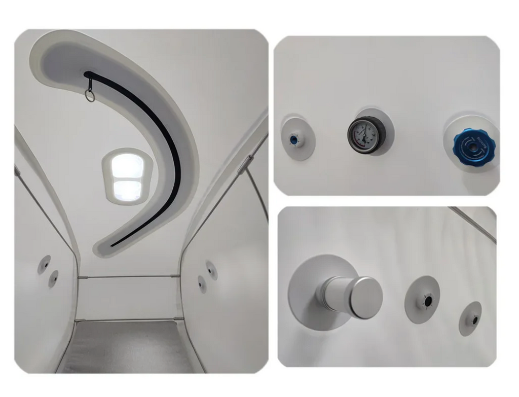 Zerava The Oasis home-use portable HBOT chamber with quiet pressure system and 93% oxygen mask”