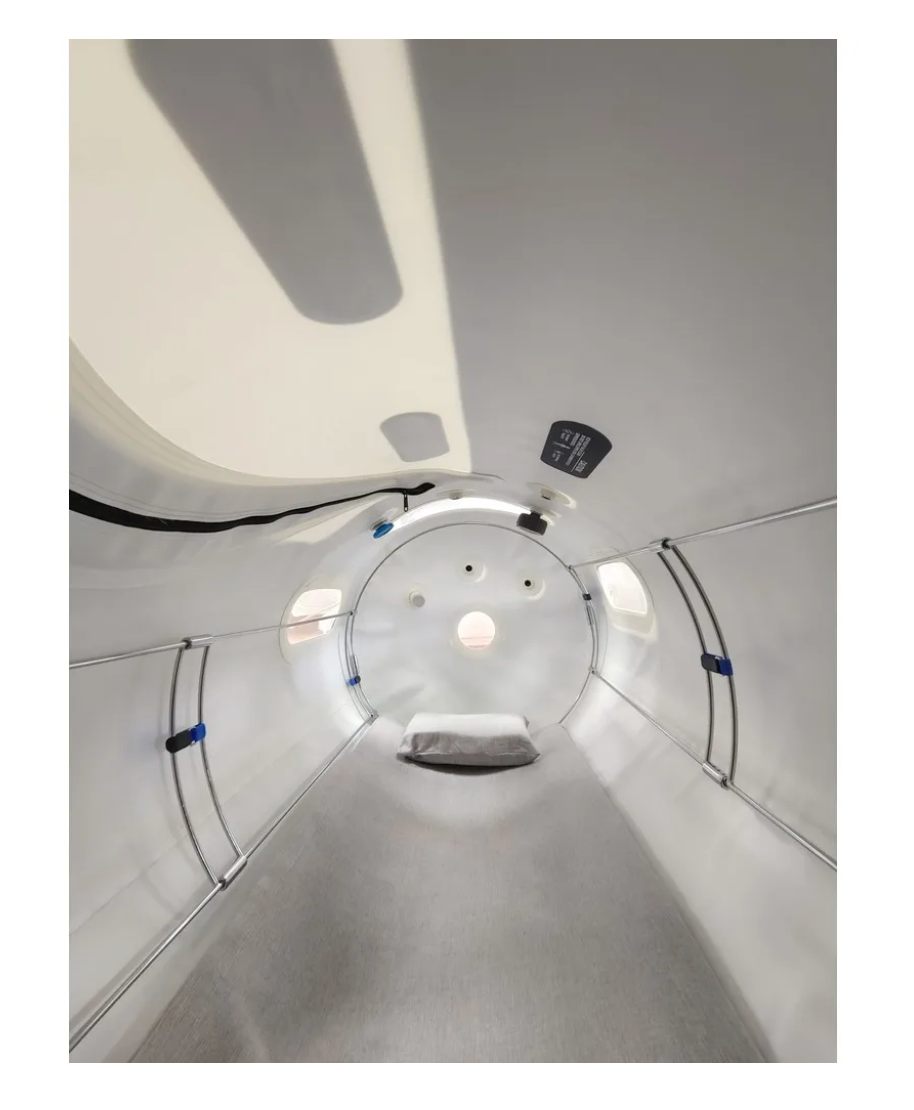 Soft-shell mono-place hyperbaric chamber 80/90 cm diameter with adjustable 1.2–1.5 ATA pressure”