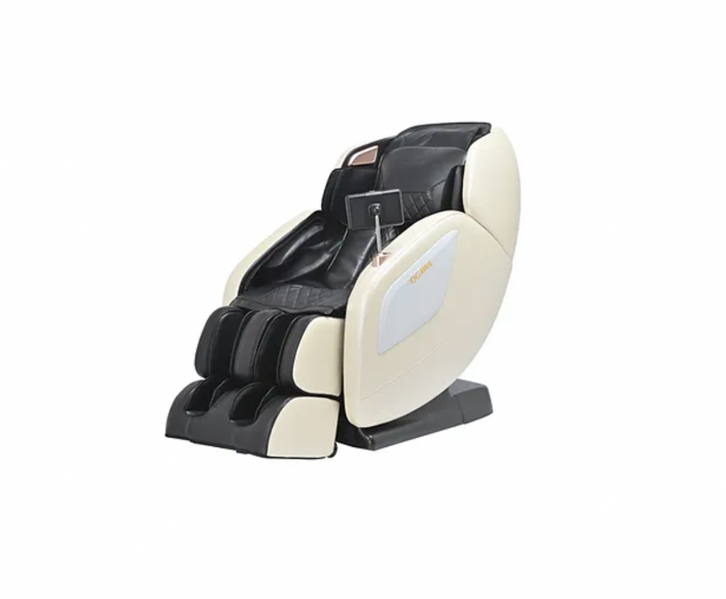 Zerava Massage chair with black and beige design on a white background