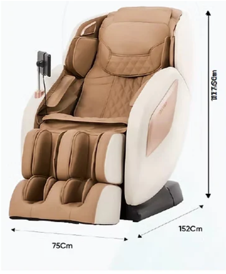 Zerava massage chair with dimensions on a white background