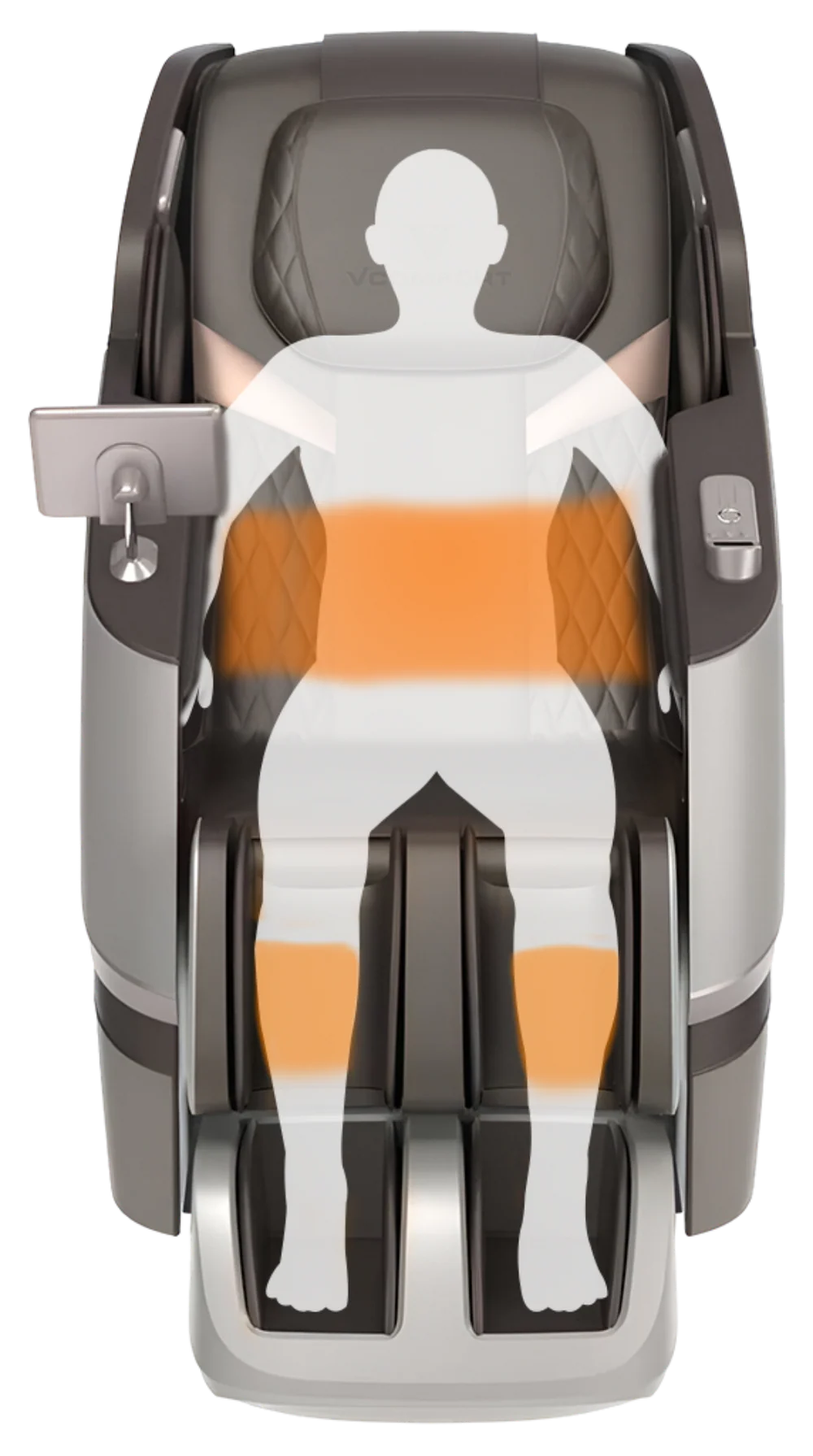 Zerava Massage chair with a silhouette of a person on a white background