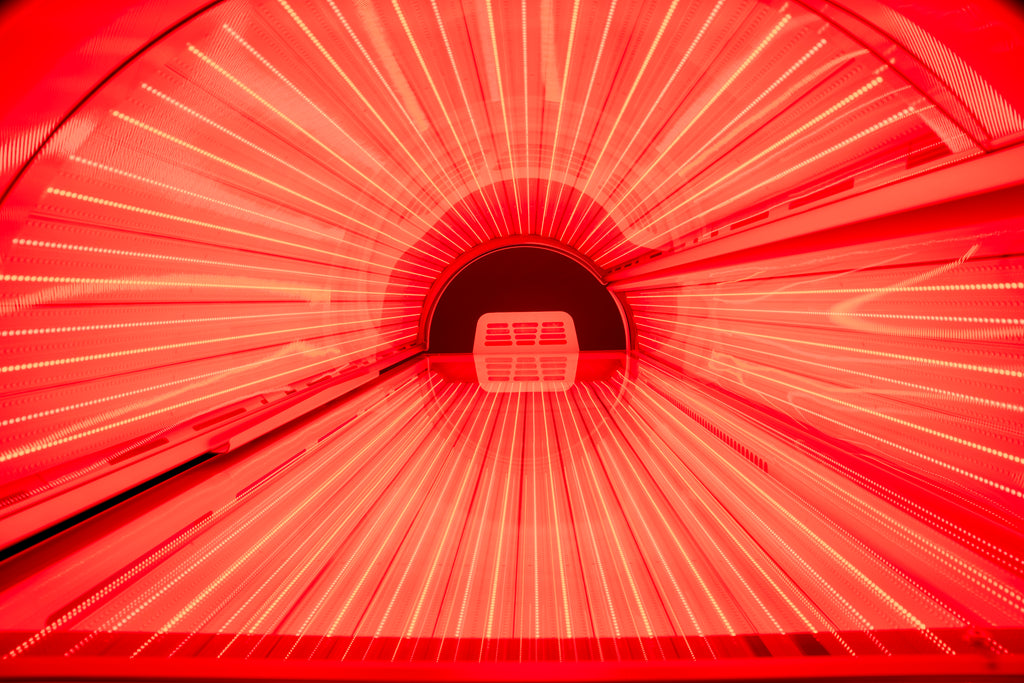 Interior of Zerava red light therapy pod featuring over 17,000 high-powered LEDs